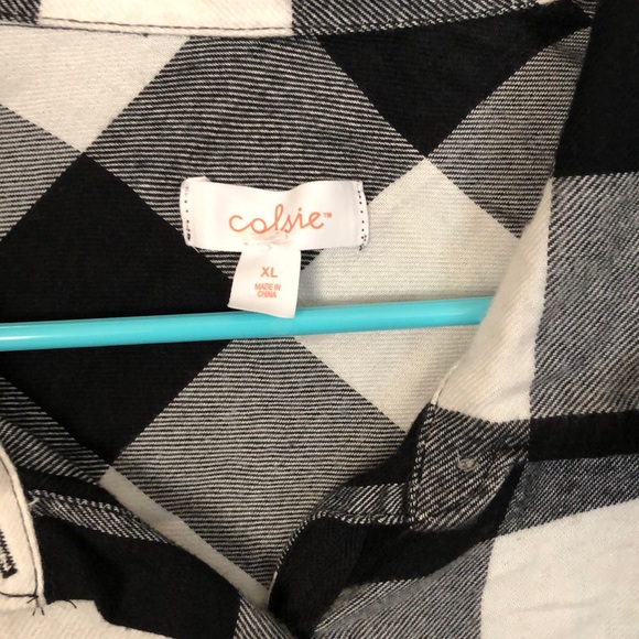 NWT Colsie by target buffalo plaid pajama crop top - Picture 2 of 5